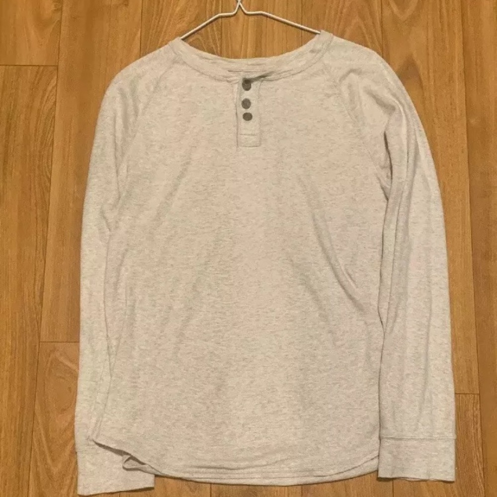 Mossimo LS Mens 3-button Tan Tshirt